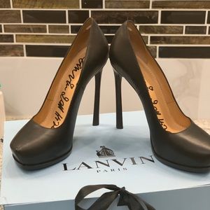 Lanvin Black Stiletto Pumps - Angled Point Toe